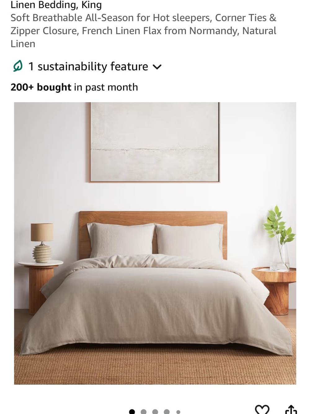 Natural Linen Duvet Cover in Cream — Classic All-Season Bedding